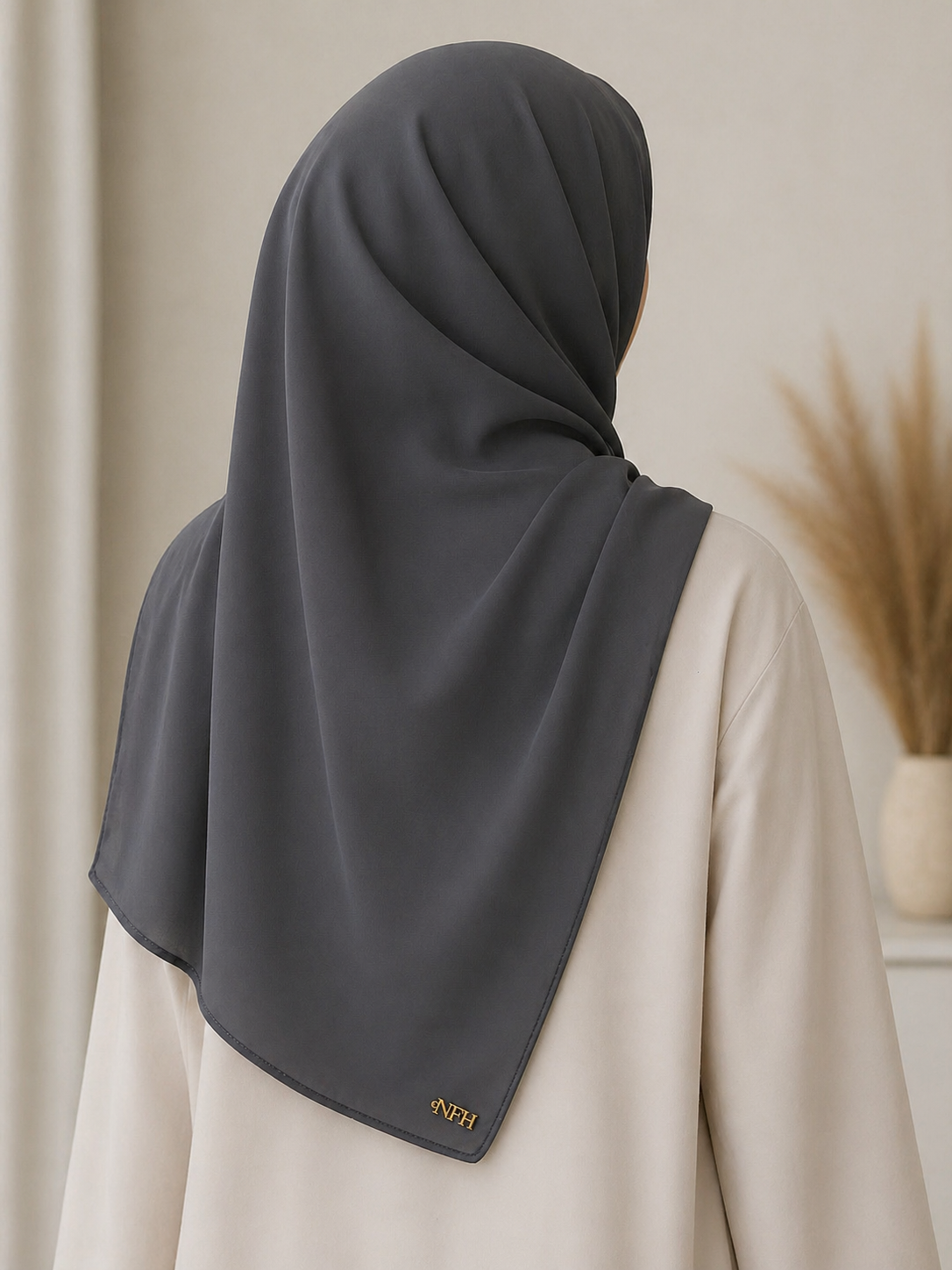 Signature Chiffon Hijab - Charcoal